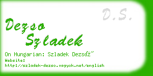 dezso szladek business card